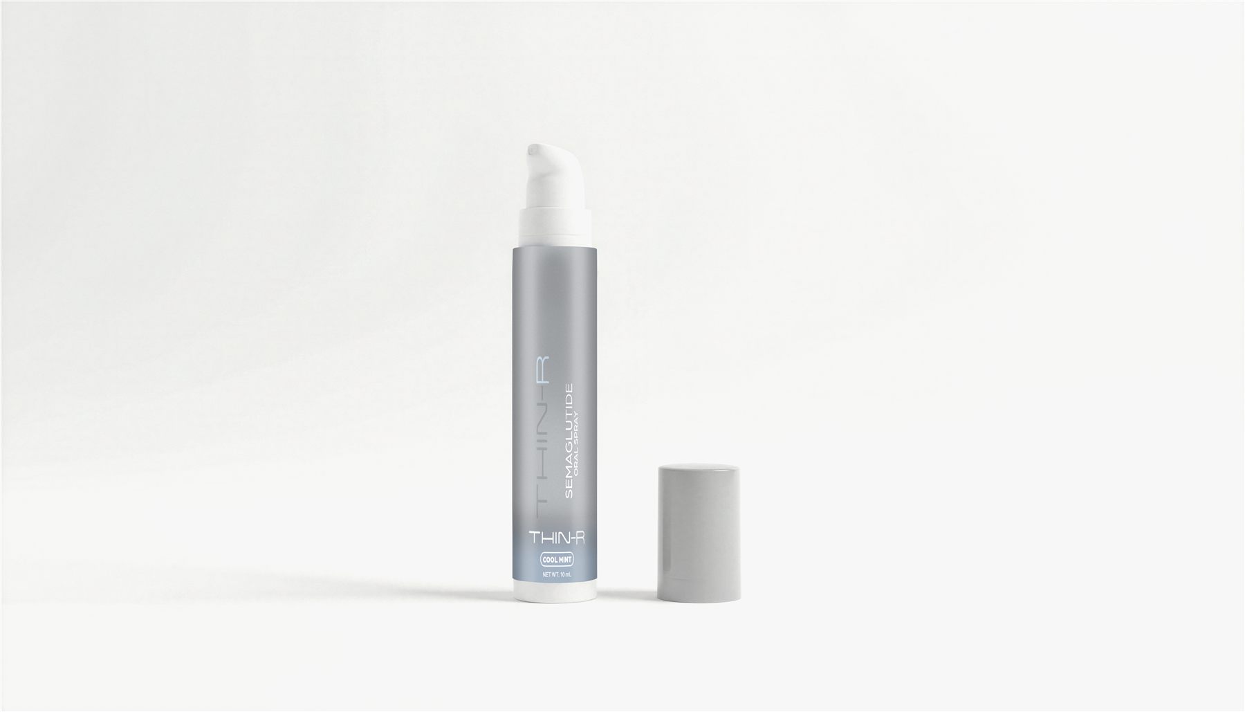 Prescription-only compounded semaglutide spray shown with its packaging